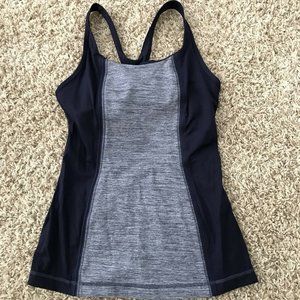 Lululemon Racer Back tank Navy Blue Gray